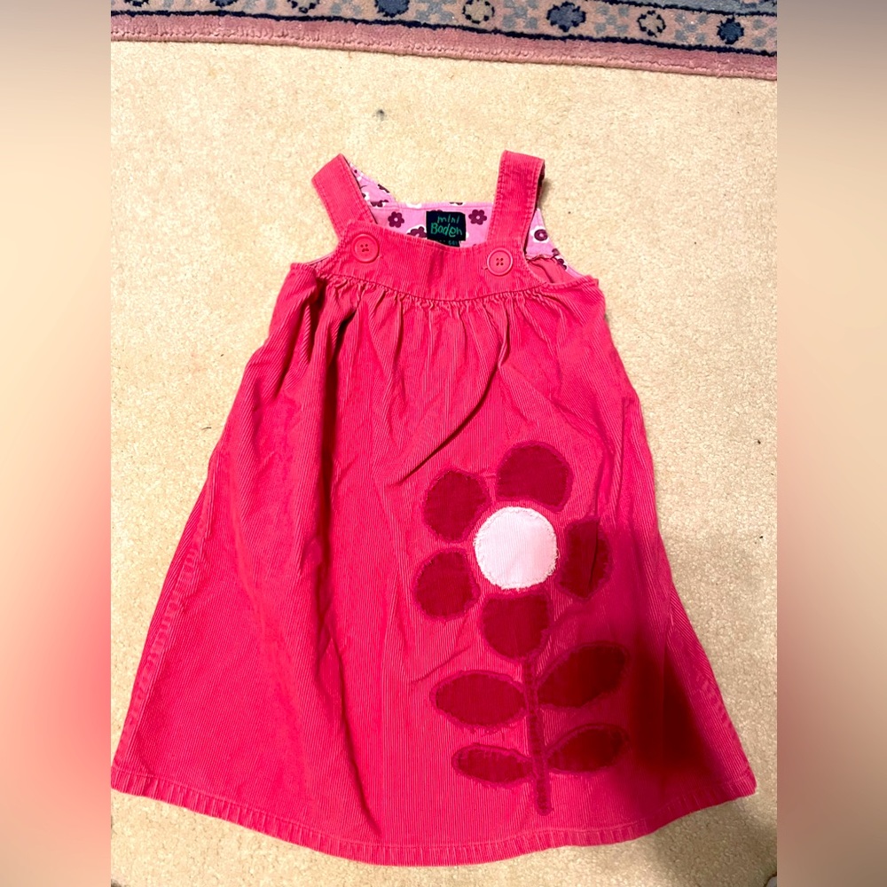 EUC Mini Boden Pink Corduroy Dress